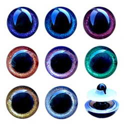 Ojos de seguridad con purpurina 3D azul y marrón para juguetes de ganchillo, marcas de muñecos de colores mezclados, 10/12/14/16/18/20/22/24mm, 20 unidades