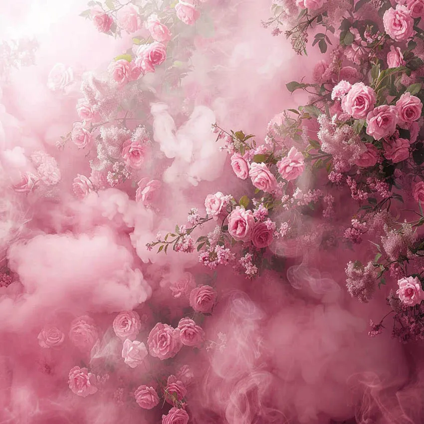 Mehofond Photography Background Pink Rose Wall Floral Smoke Adult Birthday Wedding Maternity Portrait Decor Backdrop Photo Studi