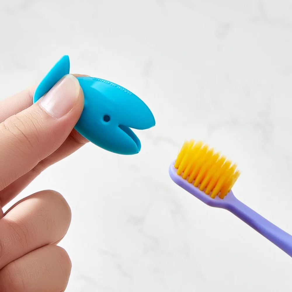 Silicone Fish Toothbrush Holder 4PCS Standing Storage Rack Portable Travel Toothbrush Head Protector Cover Bathroom Accessories