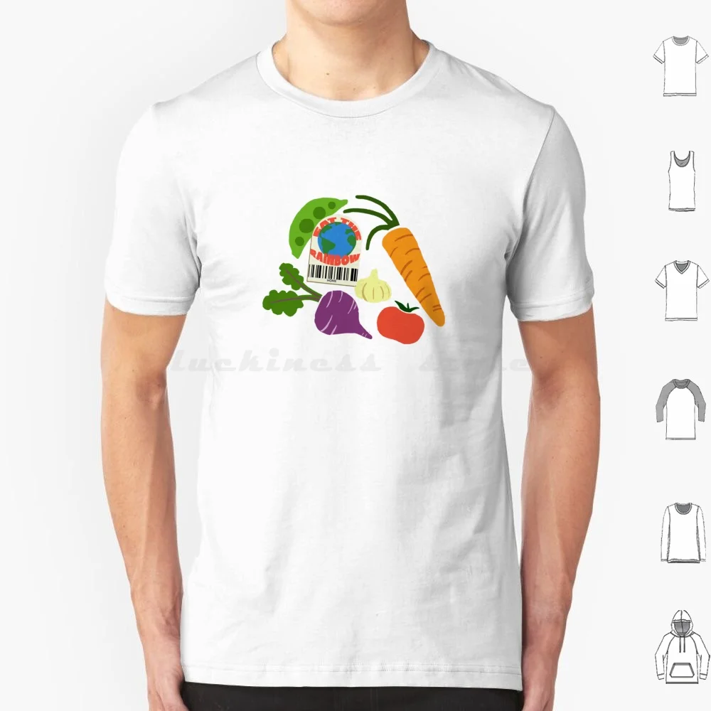 Eat The Rainbow T Shirt Cotton Men Women DIY Print Veggies Vegan Cute Veggie Green Plants Healthy Food Funny Health Tomato