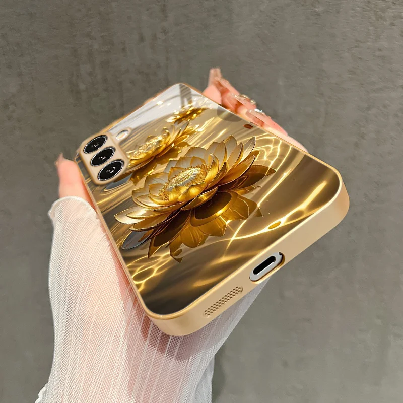 Gold Electroplated Glossy Elegant Trendy Cover for Galaxy S26/S25/S24/S23 Ultra /S22 Ultra/S20 Ultra/56/A72/A73 5G