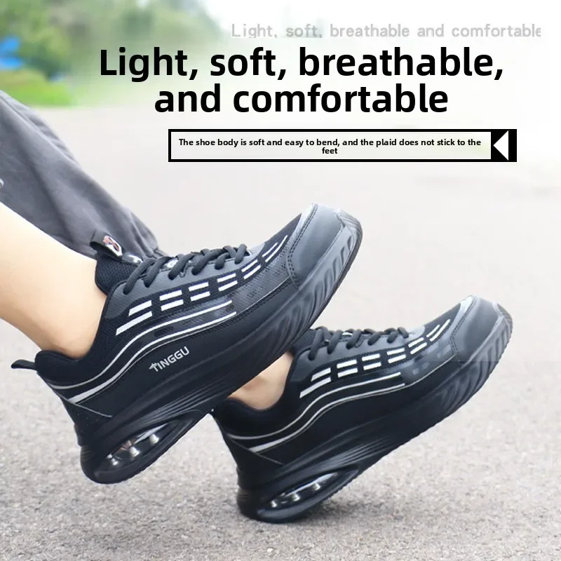 Insulated Safety Shoes Anti Smash Puncture Proof Lightweight Breathable Comfortable Men Workshop Work Boots Cross Border