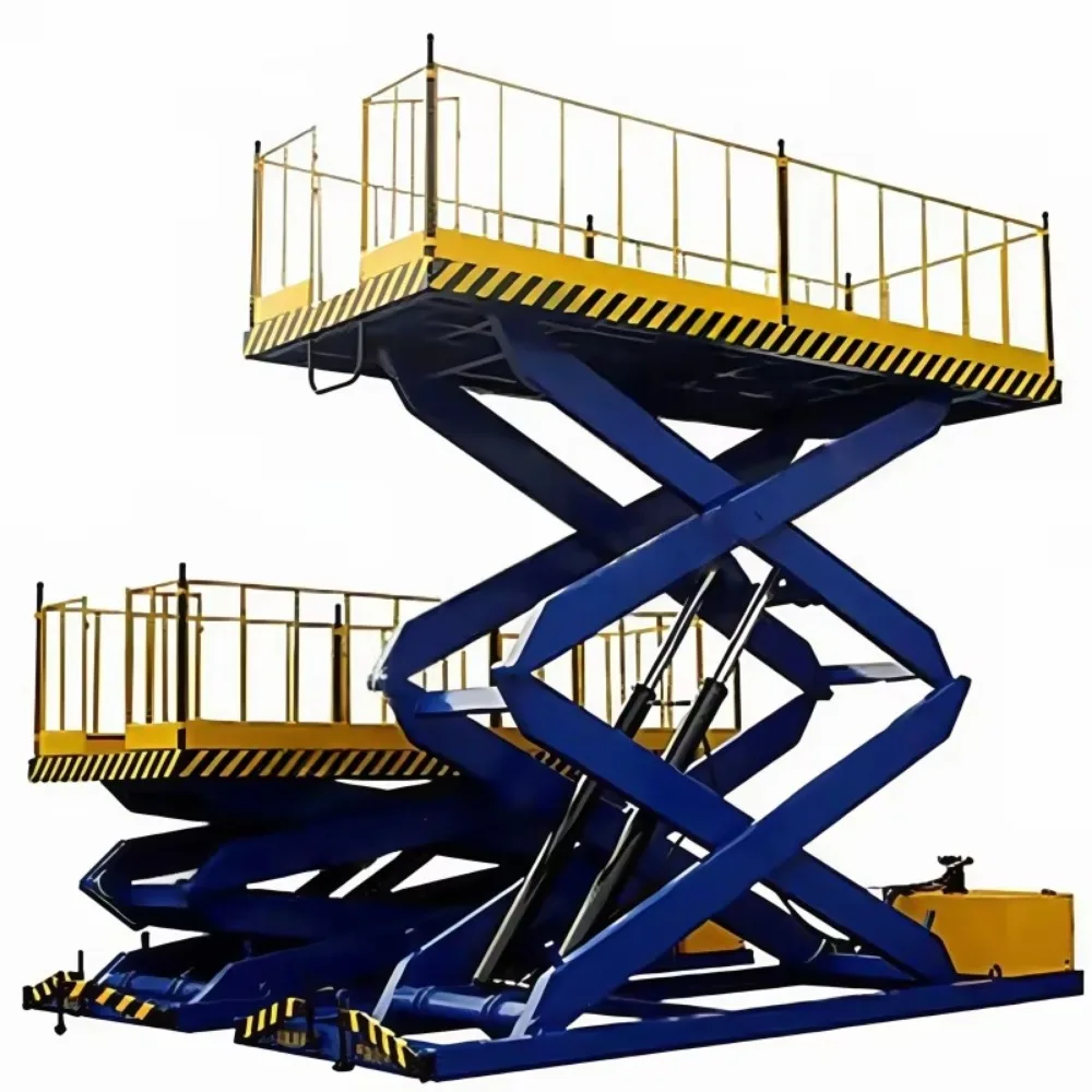 رافعة مقصية هيدروليكية للسيارات مثبتة على حفرة تحت الأرض، هيكل فولاذي عالي القوة، جهاز تحكم عن بعد كهربائي (وائع)