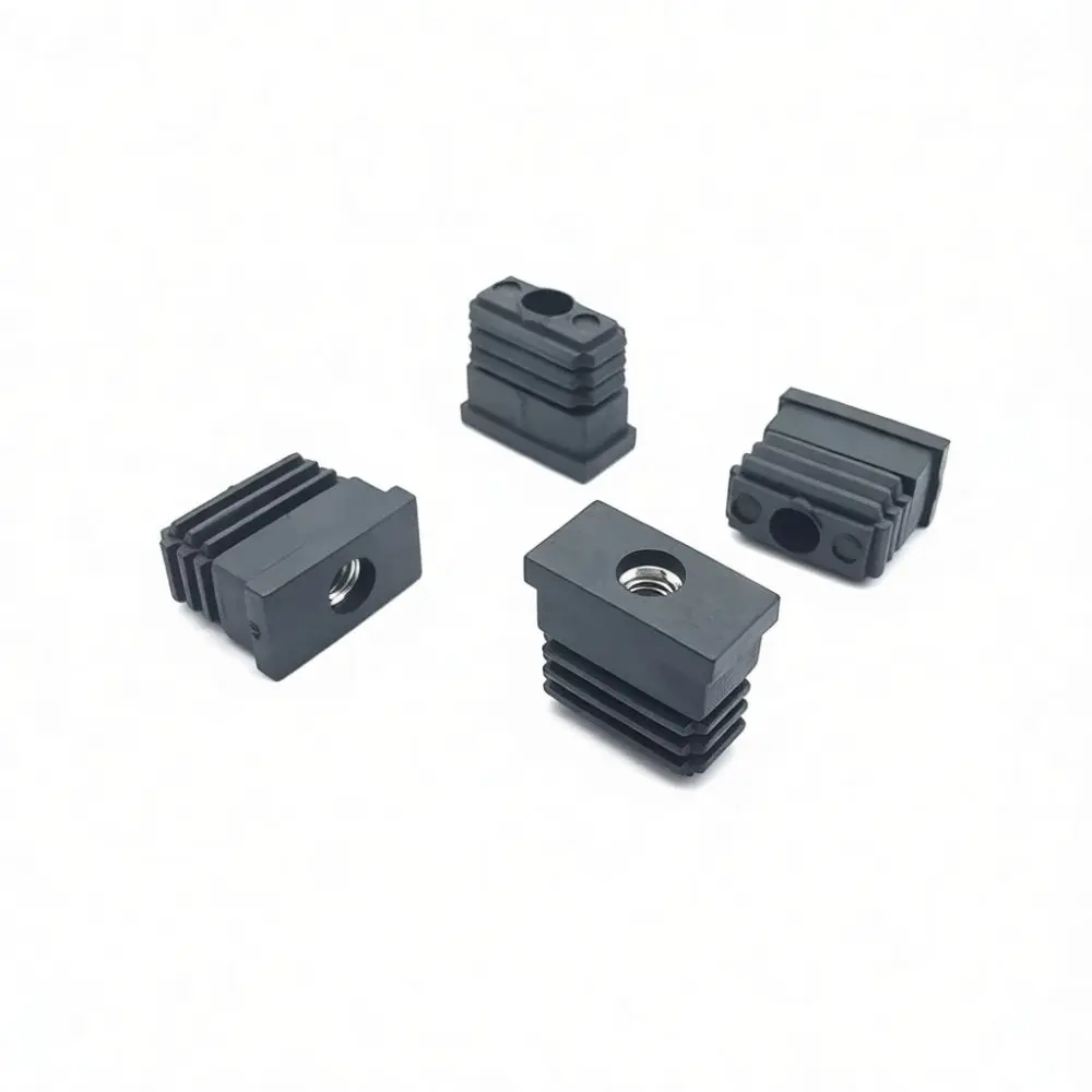 Square Tube Insert Nut Plug Furniture Leg Cap Protector Industrial Metal Pipe Finish Fitting Hardware Pipe Connector