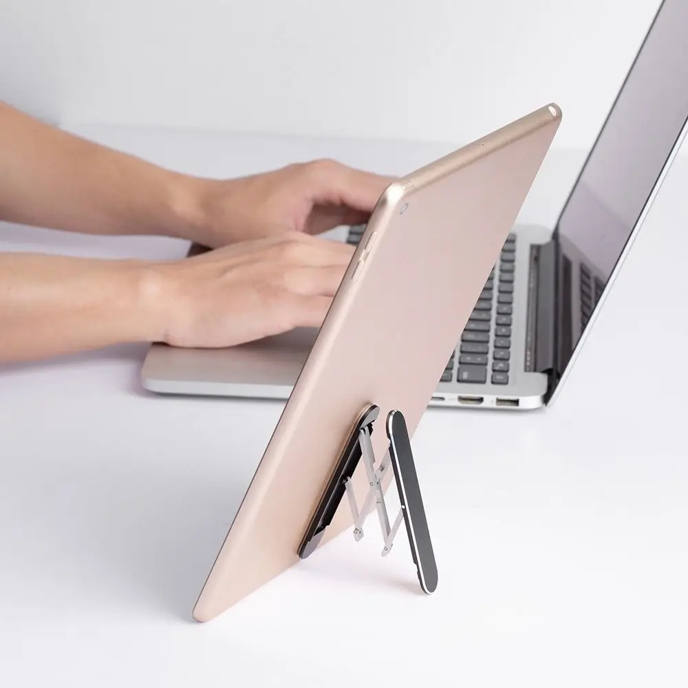 Adjustable Aluminium Alloy Tablet Stand Self-adhesive Portable Tablet Holder Stable Lightweight Desktop Stand Holder