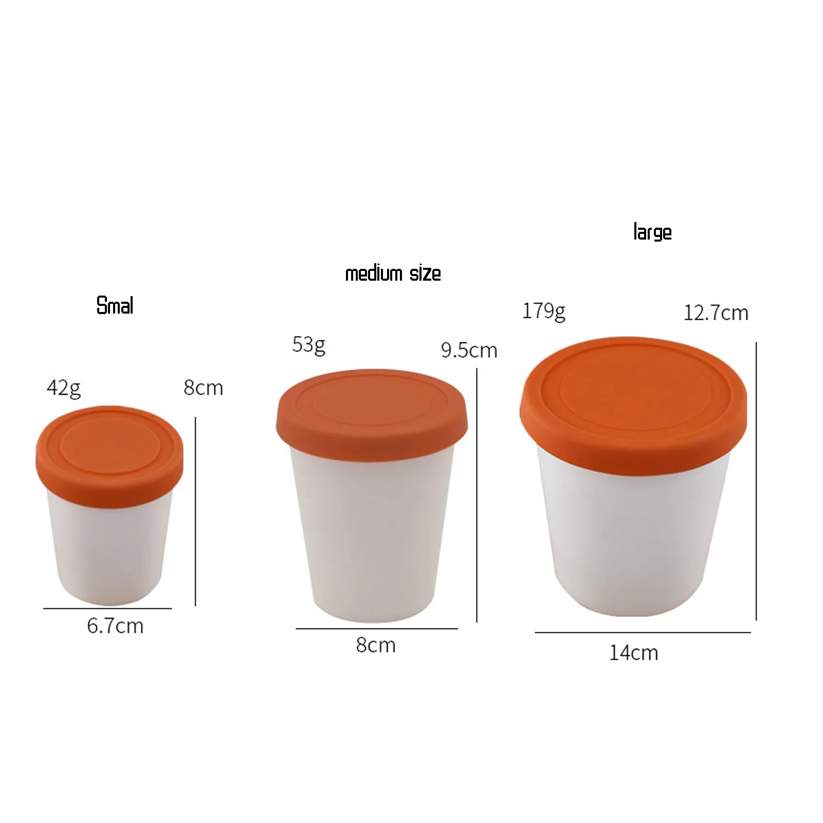 180/250/1000ml Silicone Round Ice Cream Freezer Cups with Lids Reusable Dessert Food Storage Containers Soup Bucket Container