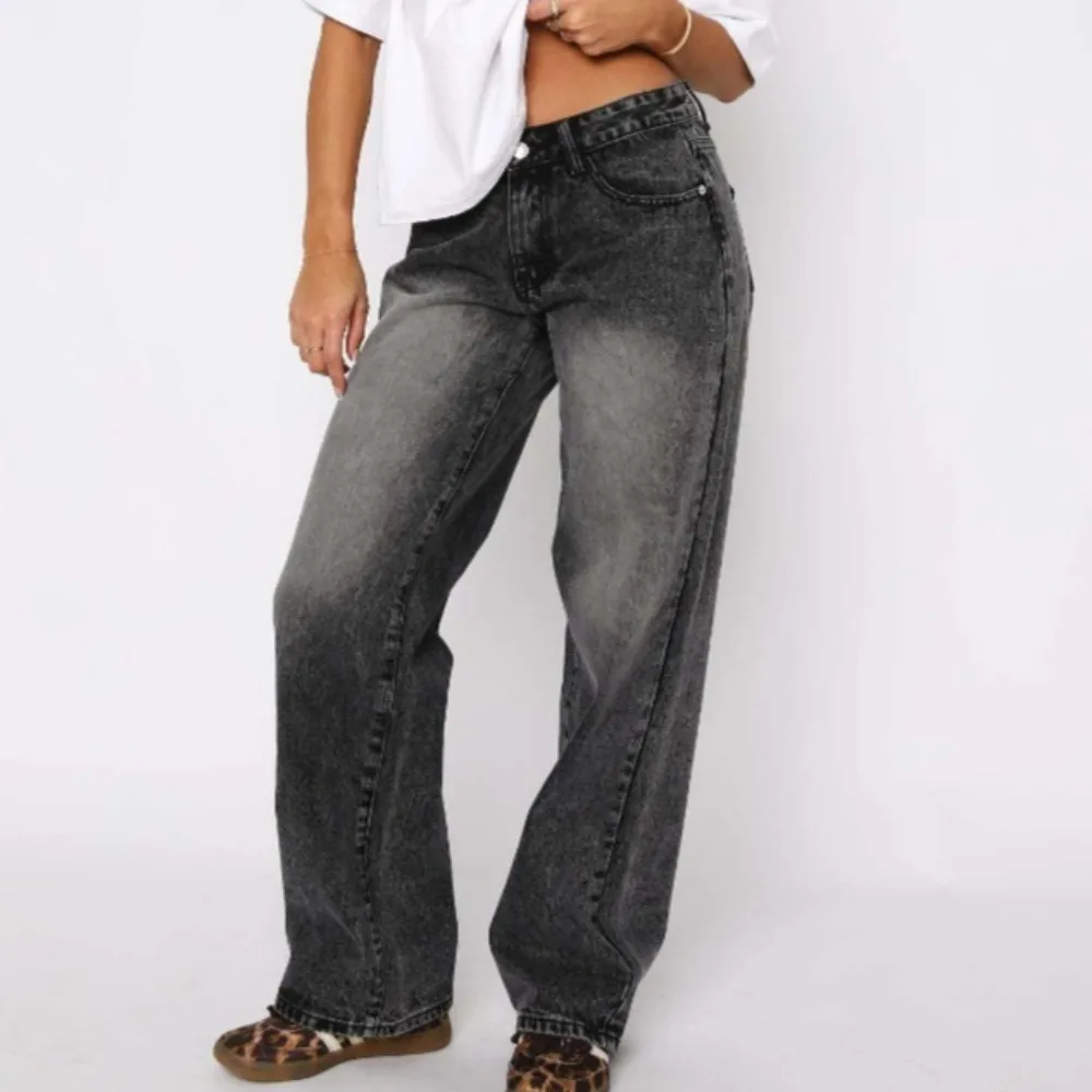 Hot-selling European and American Style Straight Waist Cowboy Spice Joker Minimalist Pants Ladies