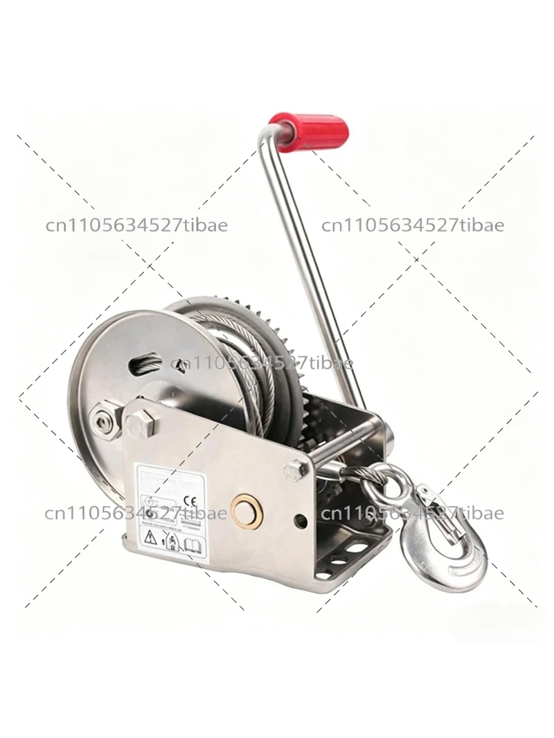 304 stainless steel manual winch 1200 lbs hand crank winch winch upper and lower two-way self-locking hanger