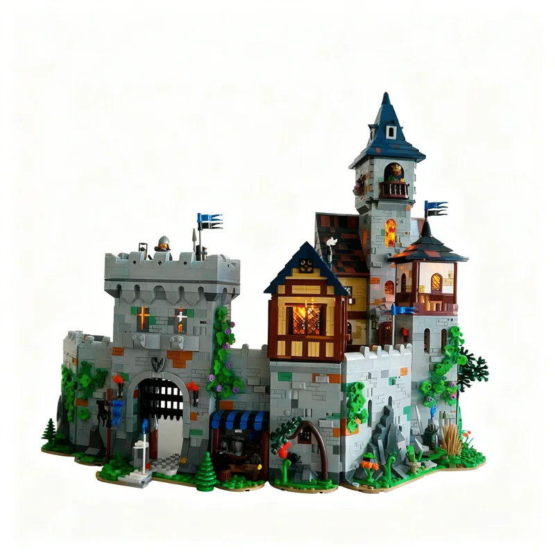 6560pcs MOC Modular Black Falcon`s Castle Model Building Blocks Construction Christmas Gifts Craft Creative Collection Assemble
