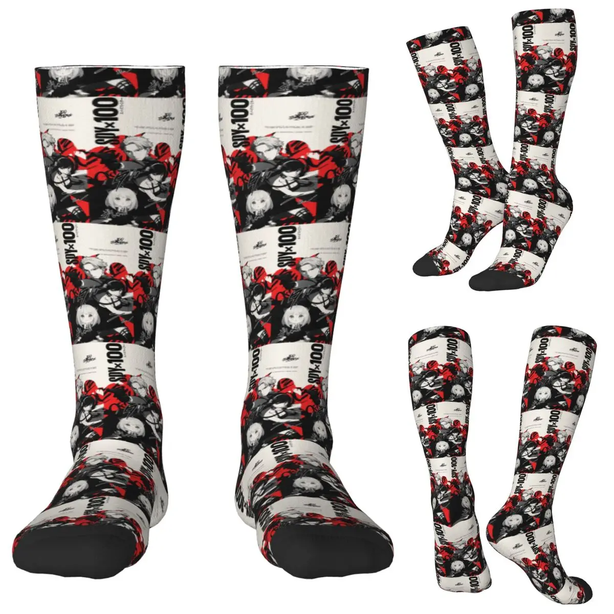 

Семейные носки Kawaii Manga Spy X, чулки в стиле Харадзюку, всесезонные длинные носки, аксессуары для подарков унисекс