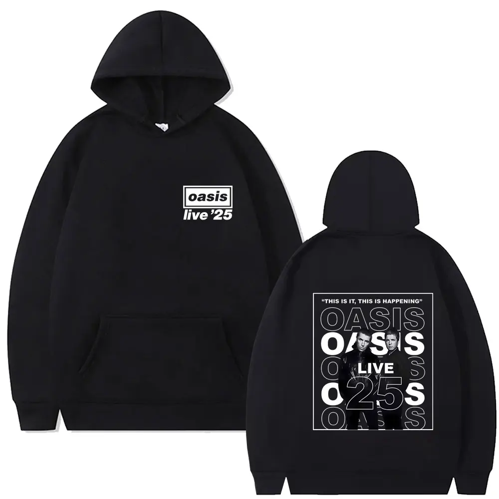

Rock Band O-Oasis Live 25 Tour Print Hoodie Men Women Gothic Vintage Oversized Pullover Hoodies Male Casual Fleece Sweatshirt