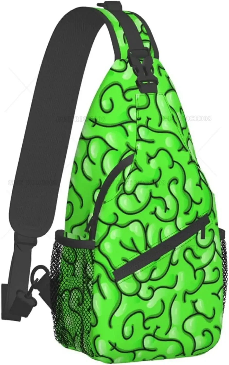 Green Brain Halloween Sling Bag, Candy Corn, bolsos de hombro cruzados, mochila de moda, bolso de pecho de un tamaño