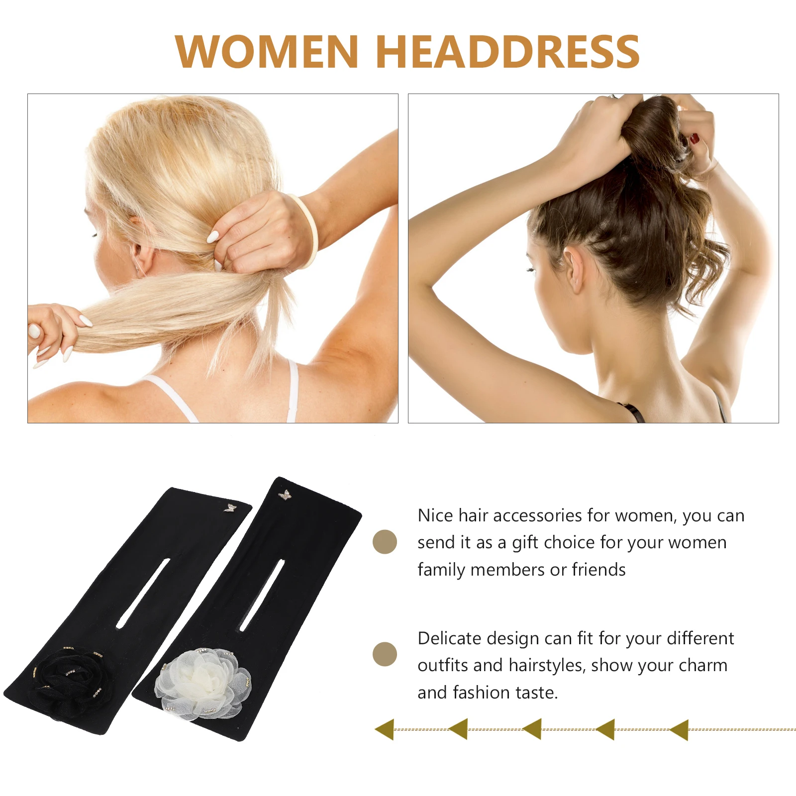 

2Pcs Lazy Hair Curler Bun Maker Styling Accessory for Elegant Generous Look Pilates Yoga Running Hiking Dancer