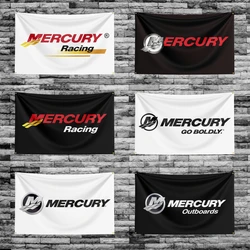 3x5 Ft Mercury Motorcycle Racing Flag Polyester Printed Cars Flags Banner Tapestry for Room Garage Decor