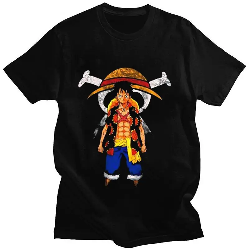 

ONE PIECE ONE PIECE Luffy Cotton Short-sleeved Men's Summer Loose Large-size Men's and Women's T-shirt