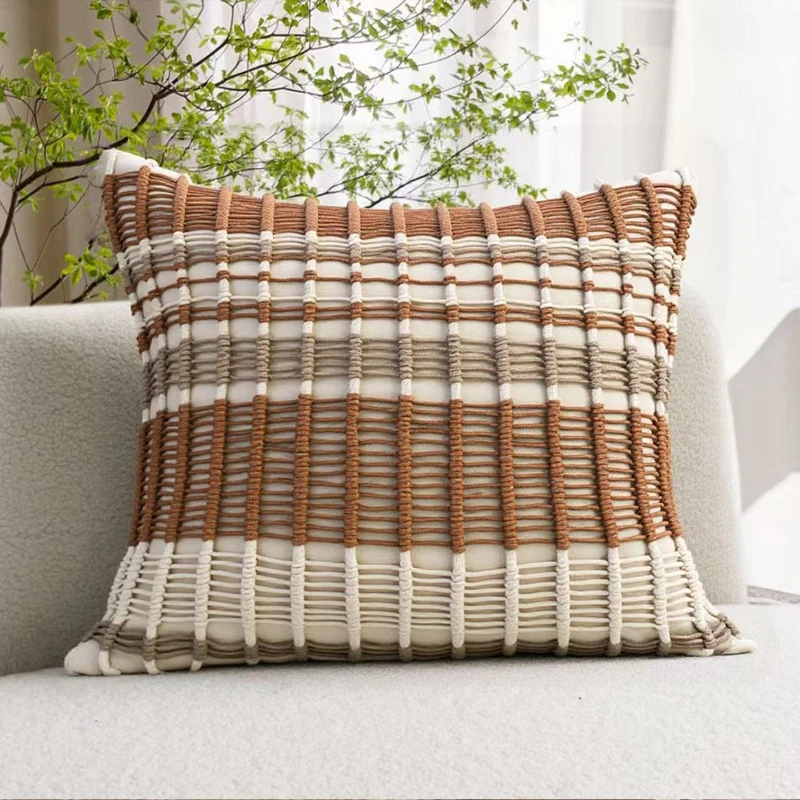 30X50/45X45CM Hand Woven Throw Pillow Cover Hemp rope Light Luxury Homestay Cushion Cover Decor Home Decorative Pillowcase