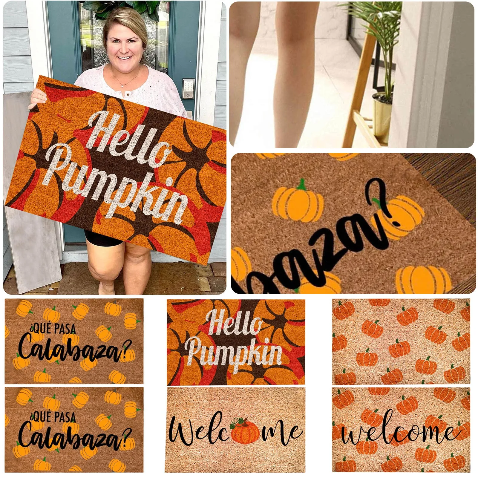 Carpet Hello Pumpkin Welcome Rug Entrance Cute Doormat Door Mat Welcome Friends Doormat Funny New Home Door Mat Living Room