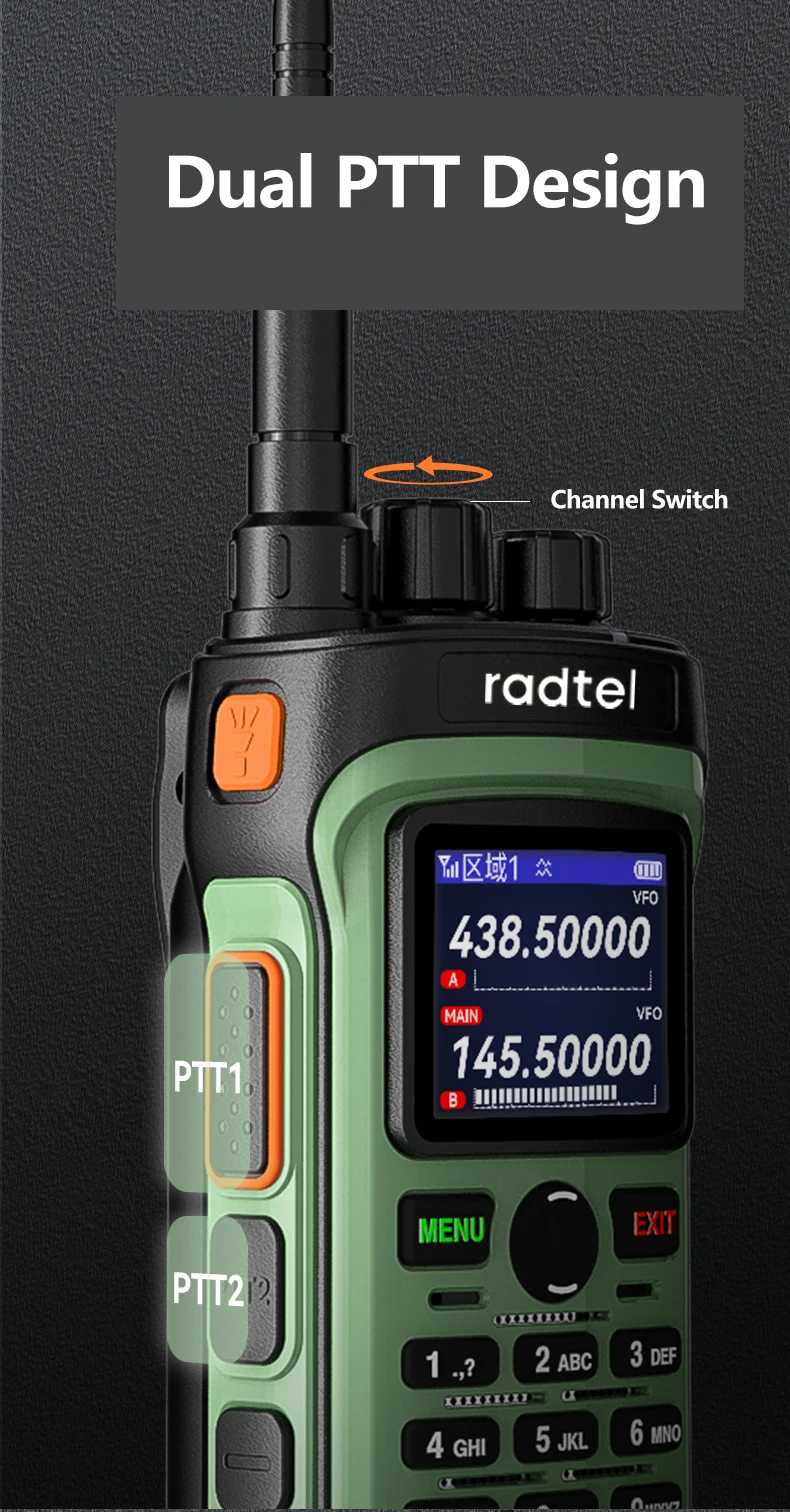 Imagem -04 - Radtel-walkie Talkie Rt330 Gps Bluetooth Programação de Aplicativos Potência 10w Banda Completa de 136520mhz tx rx Banda de ar Noaa Usb c