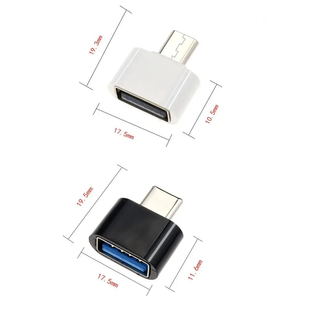 USB 2.0 Type C USB Male Adapter Aluminium Black Type C to USB Adapter Mini Metallic colours USB Type C Adapter for Type-C Port