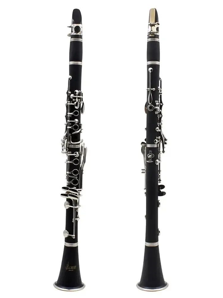 Clarinette Bb SLADE 17 clés en bakélite, clarinette en bois professionnelle, instrument à vent en bois avec boîte, anneau, pièces d'instrument de musique