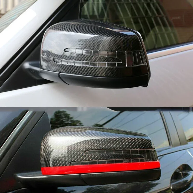 For Mercedes Benz C Class W204 2008 2009 2010 2011-2015 Carbon Fiber Car Door Rearview Side Mirror Cover Cap spare parts