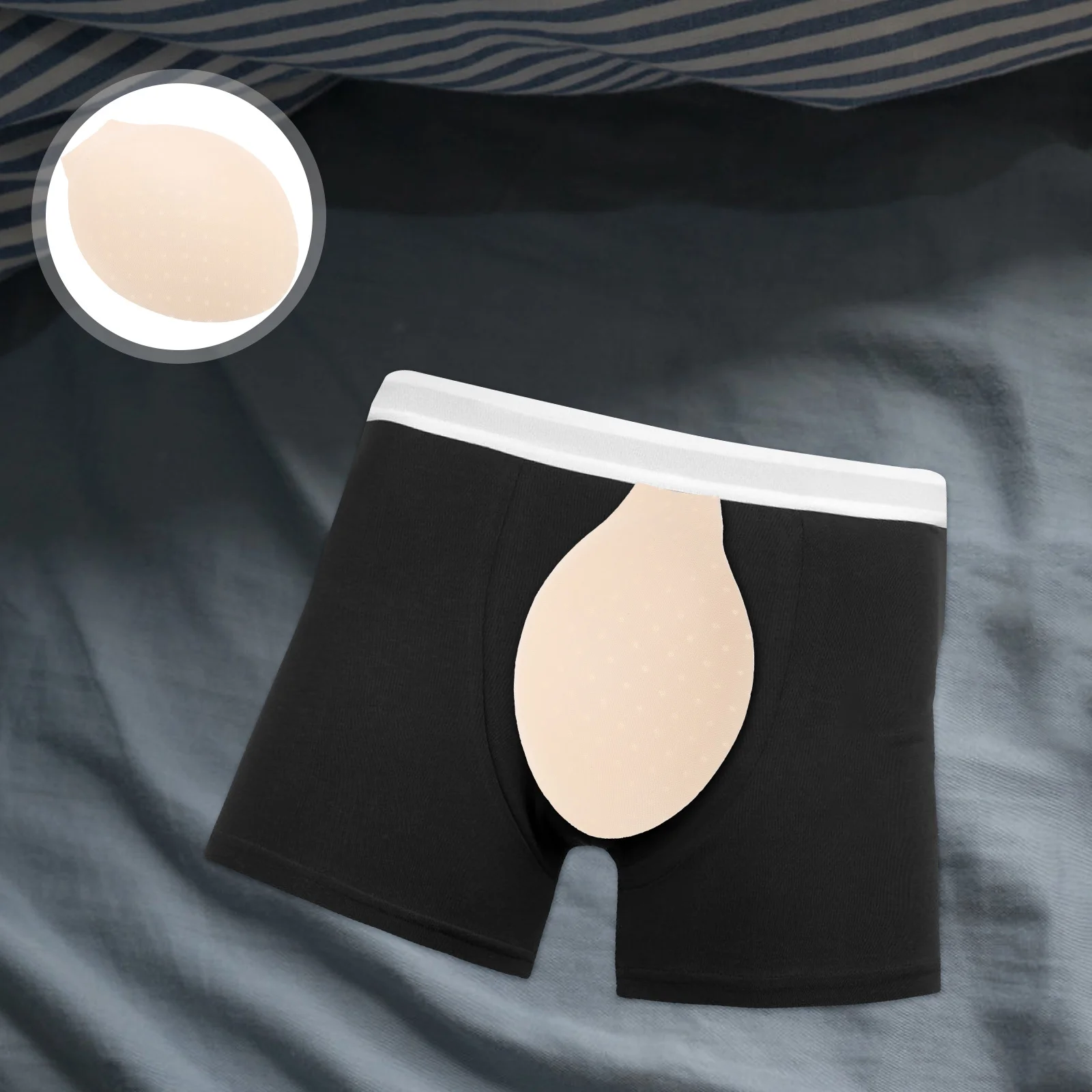 

4Pcs U-Shaped Cup Perforated Sponge Underwear Pads Fake Bulge Swim Brief Insert Underpants Enhancing Cups Support