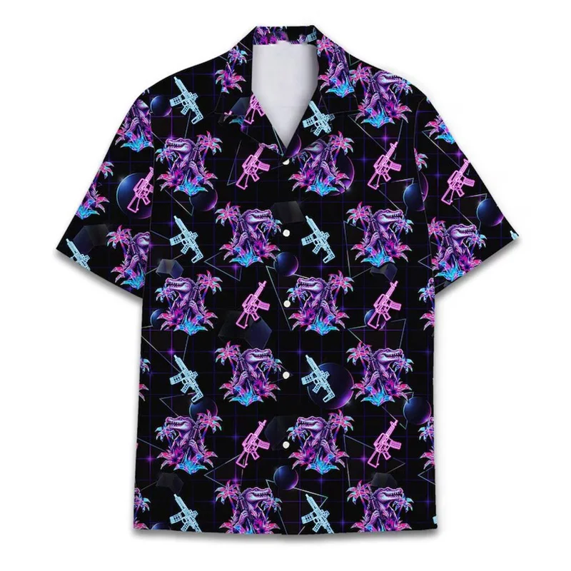 3D Full Print Rubber Duck Cute Hawaiian Shirt Men's Clothing Retro Flowers Design Short Sleeve Shirts Summer Oversized Trend