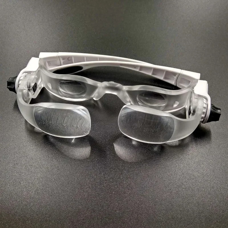 ‌Head Mounted Adjustable Magnifier Glasses with LED Light for Seniors Hands-Free for Reading Books Newspapers Electronics Repair