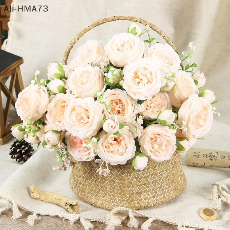1 buquê de flores artificiais falsas para vasos, 32cm de comprimento, flores para festa de casamento, casa, jardim, acessórios de decoração