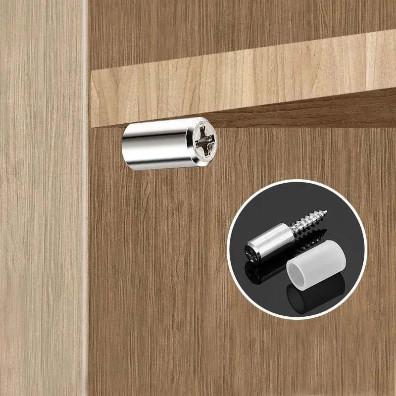 1-8Set With Rubber Sleeve Laminate Cross Self-Tapping Screw Support  Wardrobe Cabinet Glass Hard Nonslip Partition Nail