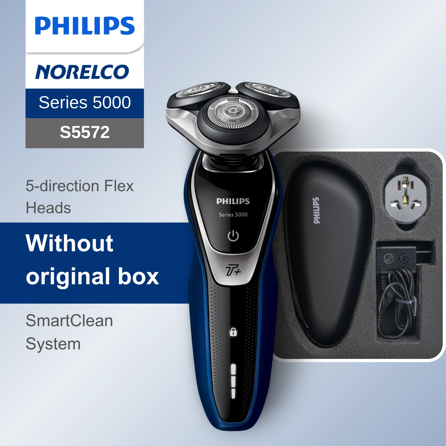 Philips Norelco Razor Shaver  series 5000 S5572, Wet & Dry, No original packaging, Quick Charge,  MultiPrecision Blade System