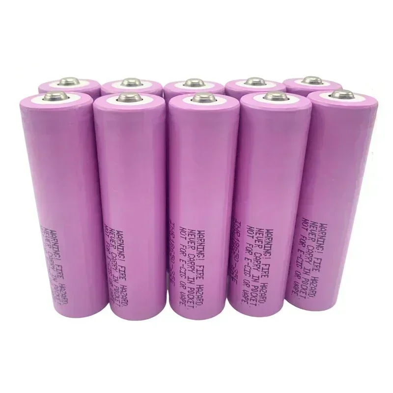 Bateria de iões de lítio recarregável para brinquedos, ferramentas eléctricas, lanterna, 18650, INR18650-35E, 3500mAh, 3.7V, 20A, 100% genuíno