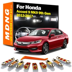 MDNG 15Pcs Accessories For Honda Accord 9 MK9 9th Gen 2013 2014 2015 2016 2017 Car LED Bulbs Interior Map Dome Trunk Light Kit