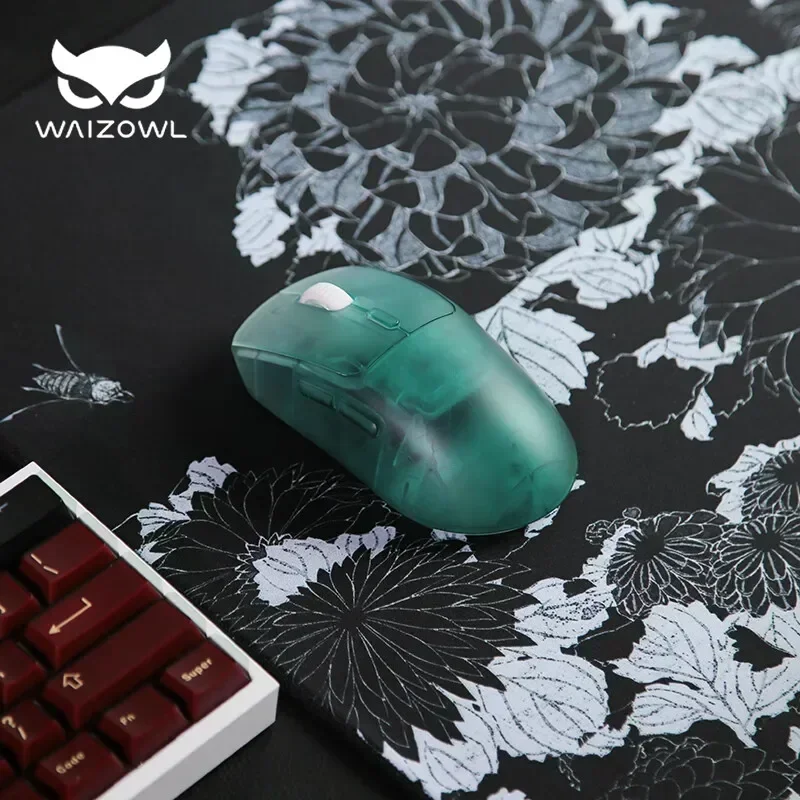 Waizowl OGM Pro Wireless Mouse Ergonomic Design Lightweight Tri-mode PAW3395 Laptops Accessories Long Battery Life Gaming Mouse