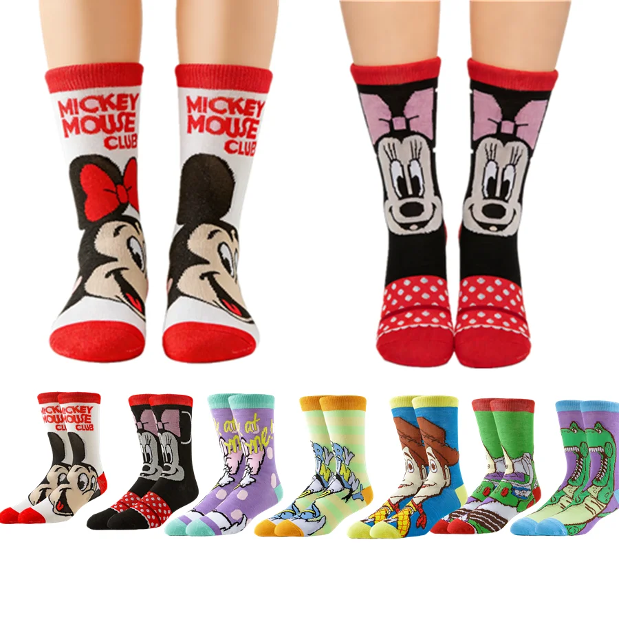 

Новинка Disney, повседневные носки для мужчин и женщин, забавные носки с героями мультфильмов, аниме, хип-хоп, уличная мода