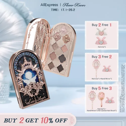 Flower Knows Little Angel Collection Paleta de sombras de ojos de nueve colores Brillo mate delicado