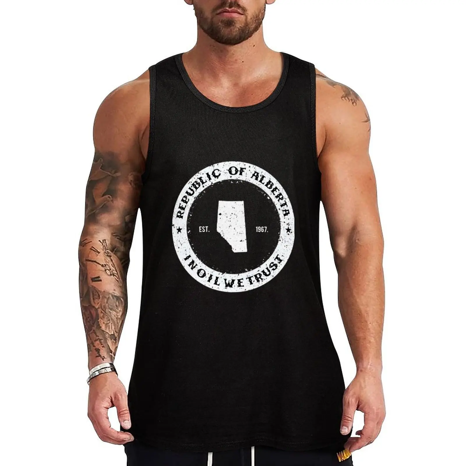 

Republic Of Alberta \t Tank Top Men's fitness t-shirt Vest mens clothing