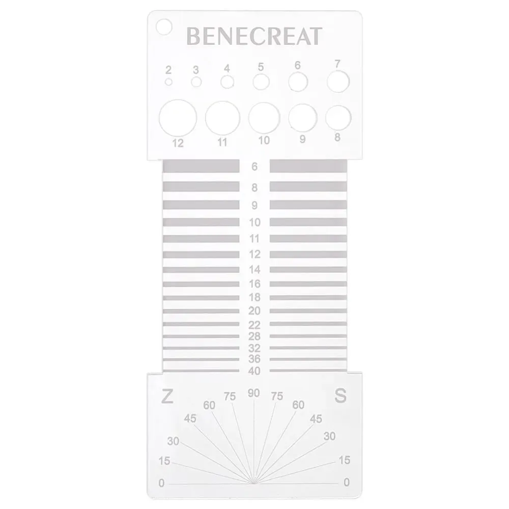 

Акриловая карта управления спиннером 6,3x2,7 дюйма, инструмент для вязания, многофункциональная спиннинговая комбинированная линейка для спинщиков, пряжа