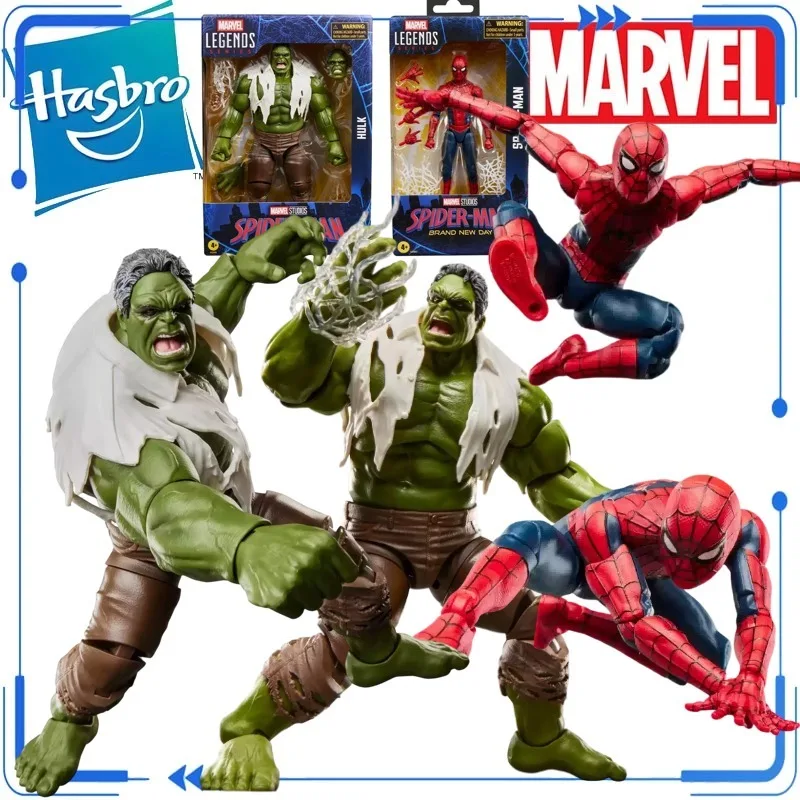 Oryginalna figurka akcji Hasbro Marvel Legends Series Spider-Man Brand New Day & Hulk z pełnym zestawem akcesoriów, ruchoma, dostępna od ręki.