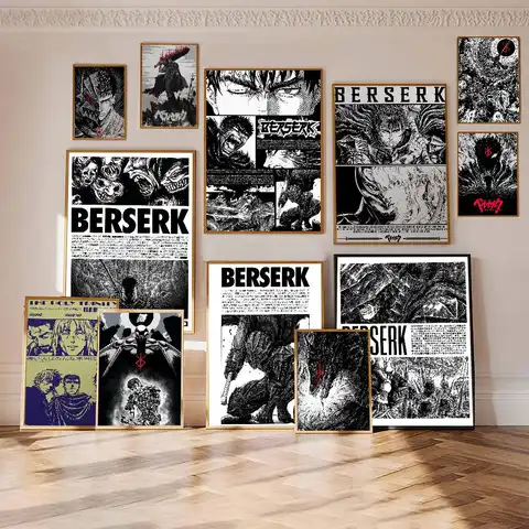 สติกเกอร์ติดผนังลายอนิเมะญี่ปุ่น Berserk 1 ชิ้น กันน้ำ สำหรับตกแต่งร้านกาแฟ บาร์ ห้องพัก