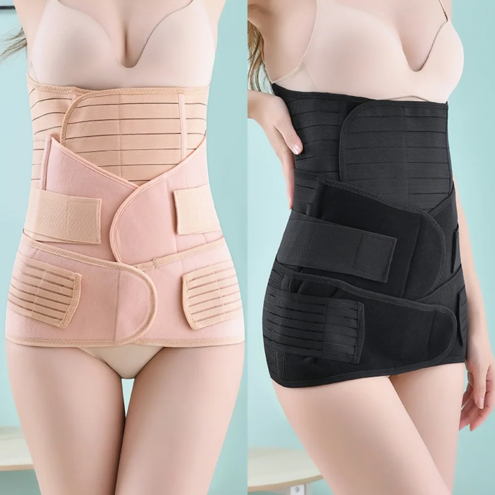 

3pcs 3in1 Breathable Postpartum Belly Belt Postpartum Shapewear Postpartum Belly Band Corset Elastic Pelvic Restraint Band Women