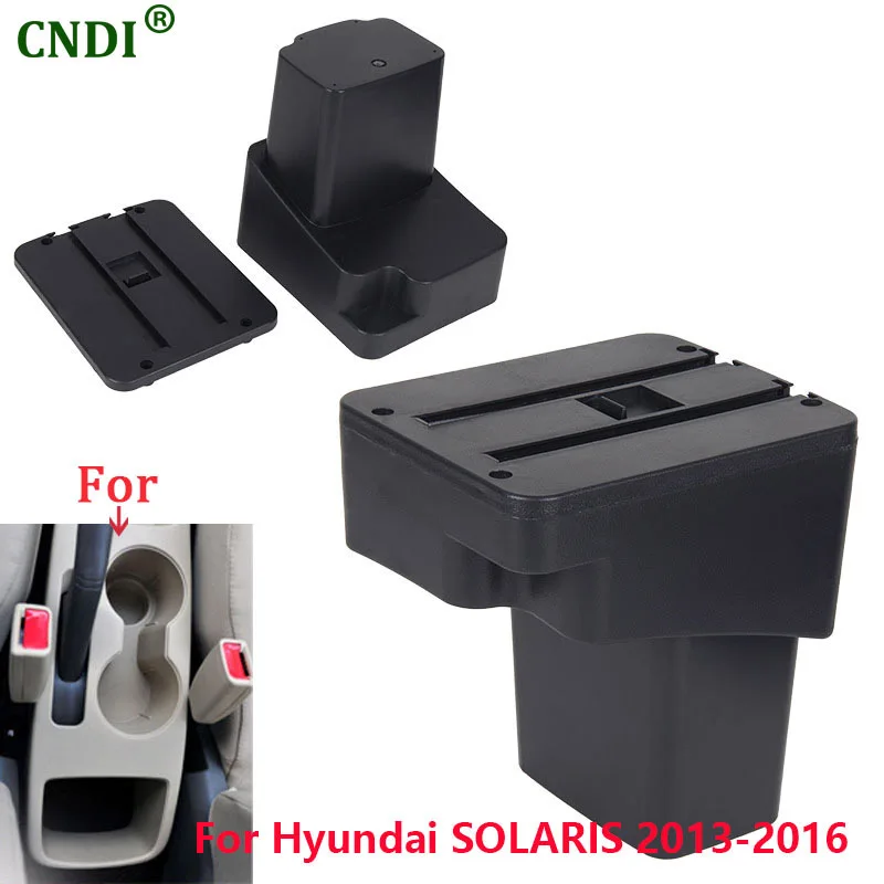 For Hyundai SOLARIS Armrest box For Hyundai Accent RB Solaris Car Armrest Storage box Interior 2011 2012 2013 2014 2015 2016