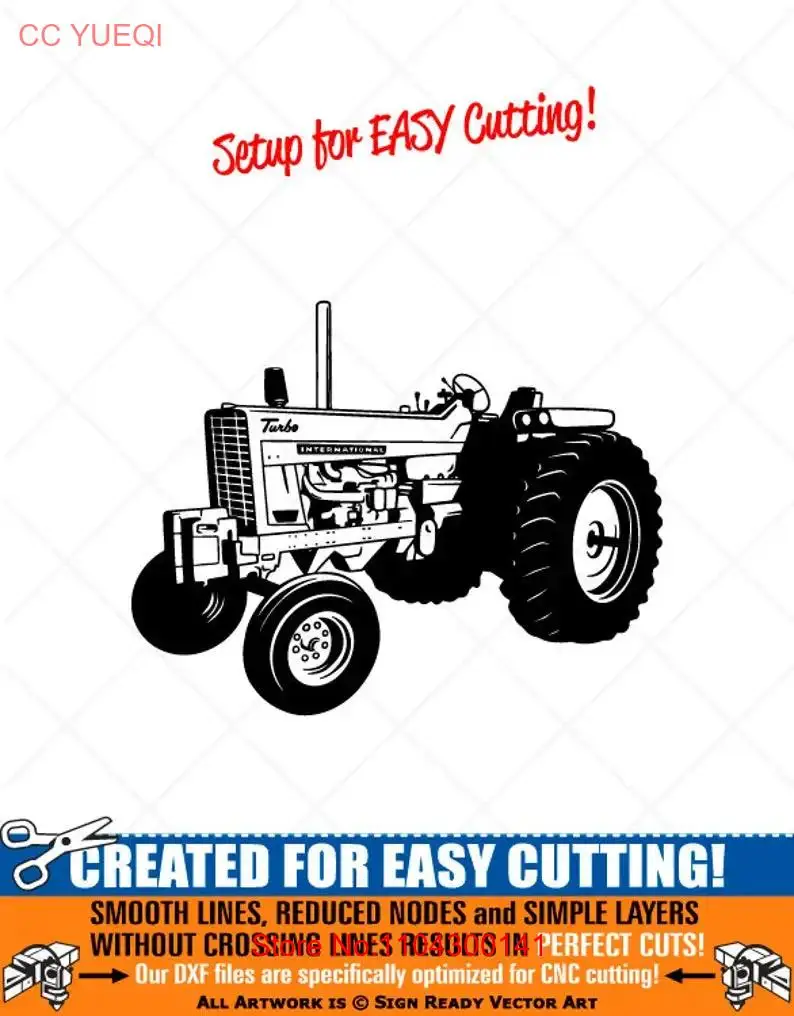 Farming Tractor SVG Clipart Vector Clip Art s Digital Download Image Cut Ready Files CNC Vinyl Sign Design Logo eps ai dxf