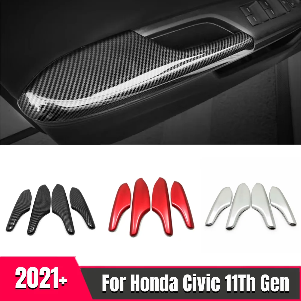 

Для Honda Civic 11 поколения 2021 2022 ABS углеволоконный Автомобильный Дверной подлокотник панель крышка ручка Отделка Декоративные аксессуары для и...