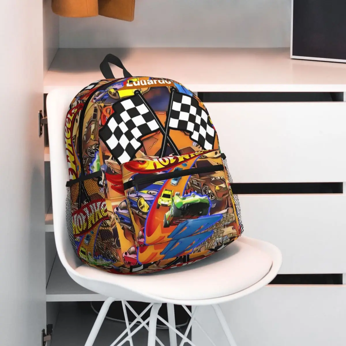 Hot Wheels Race Backpack Daypack Large Capacity Kids BookBag School Bag Shoulder Bags for Men Women