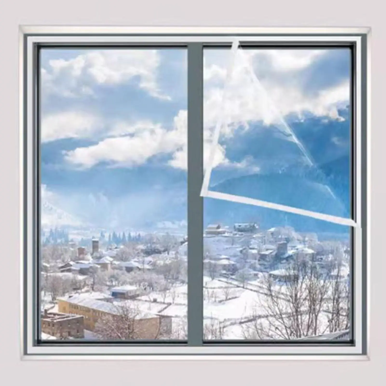 Pellicola isolante per finestre Kit di guarnizioni per finestre invernali riutilizzabili antivento Nastro termico per interni ed esterni Casa RV Patio Soffitta Seminterrato