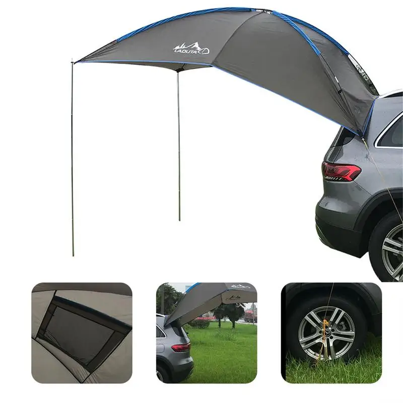 Imagem -04 - Waterproof Car Trunk Tent para Camping Auto Toldo Suv Car Tail Tent Dormir Cama Sombra Toldo Self-driving Camp