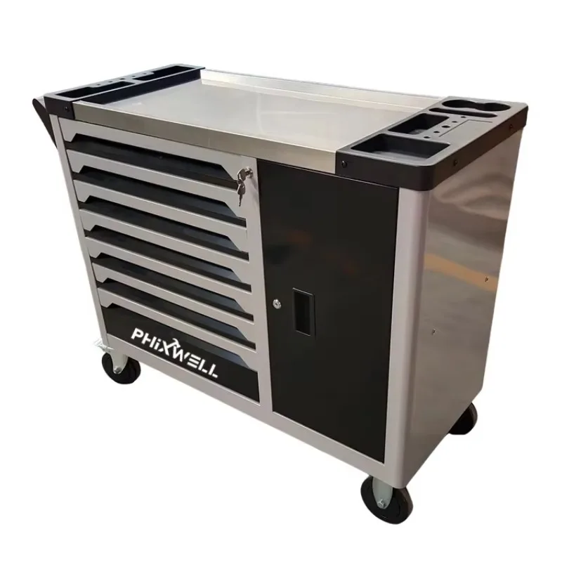 Heavy Duty Storage Tool Chest Cabinet Cart Workshop Garage Tool Trolley Cart Chest Cabinet Sets Tray Box With Tools Kit Tray