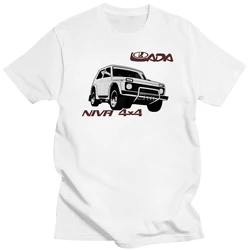 T-Shirt Lada Niva 4X4 Off Road Russsische Car Auto Suv Vintage 2019 Short Sleeve Cotton Man Clothing Tops Homme Basic T Shirt