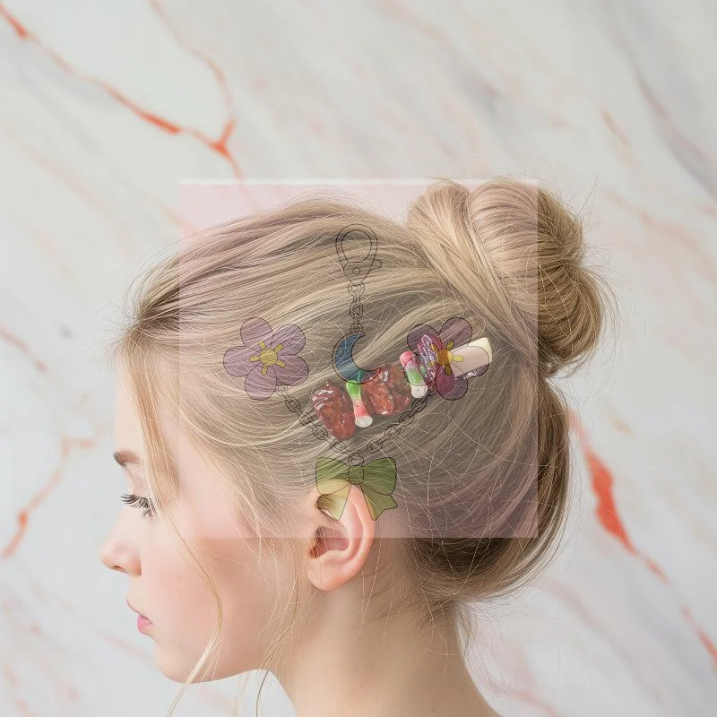 Accesorios para el cabello con forma de costillas de cerdo, horquillas con simulación de comida para mujer, pinzas para el cabello con diseño de alas de pollo, frijoles, algas, camarones fritos y barbacoa